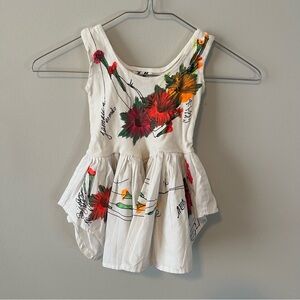 90s Boho Hand painted baby dress Size 2T